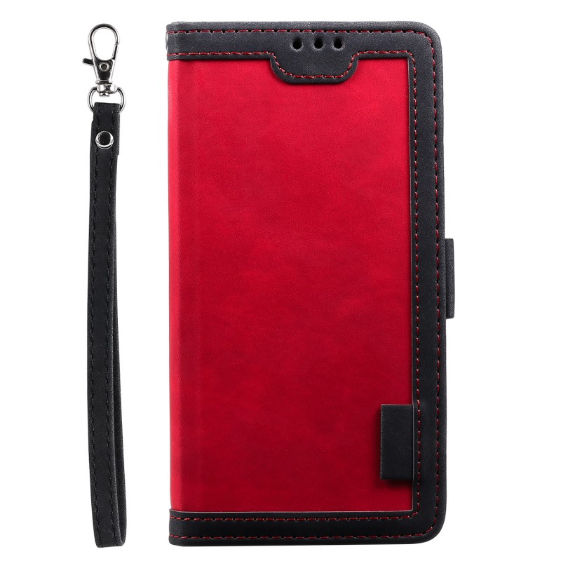 Flip Phone Leather Case with Hand Strap, Card Slot, and Bracket